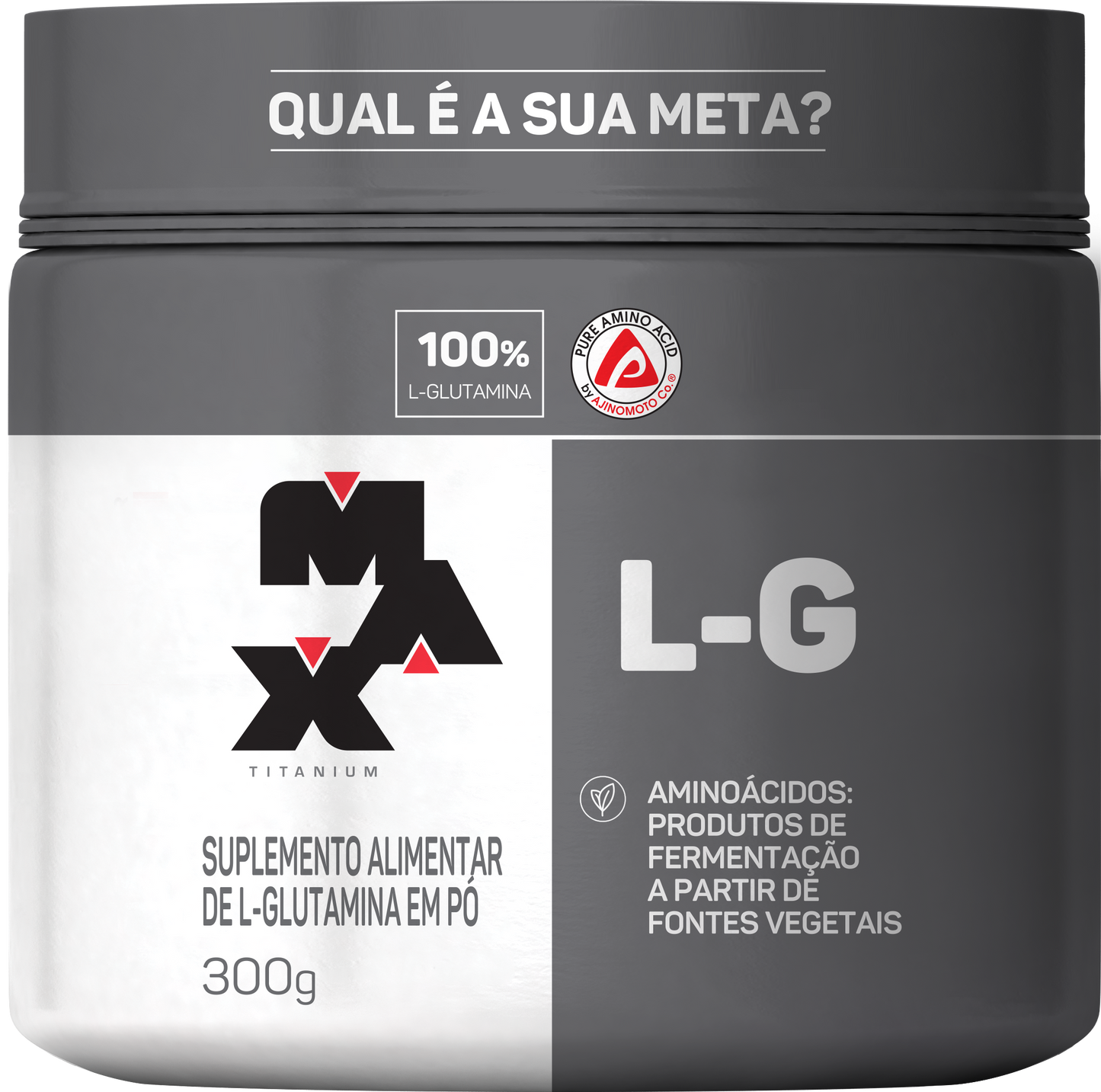 Glutamina L-G 300G | Max Titanium | Matéria-Prima de fonte vegetal